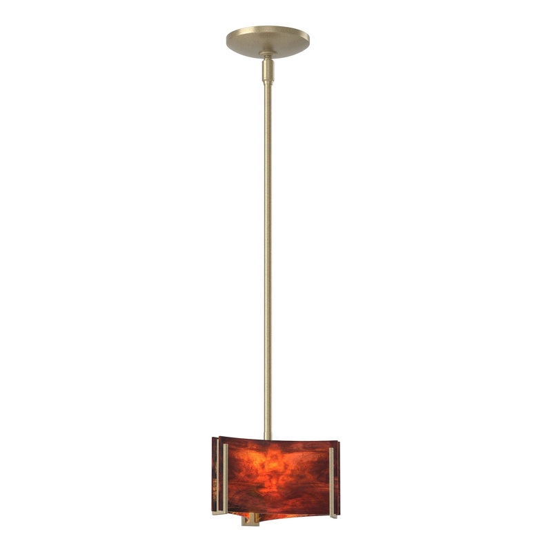 Exos Delta Mini Pendant Soft Gold Topaz Glass (ZB)