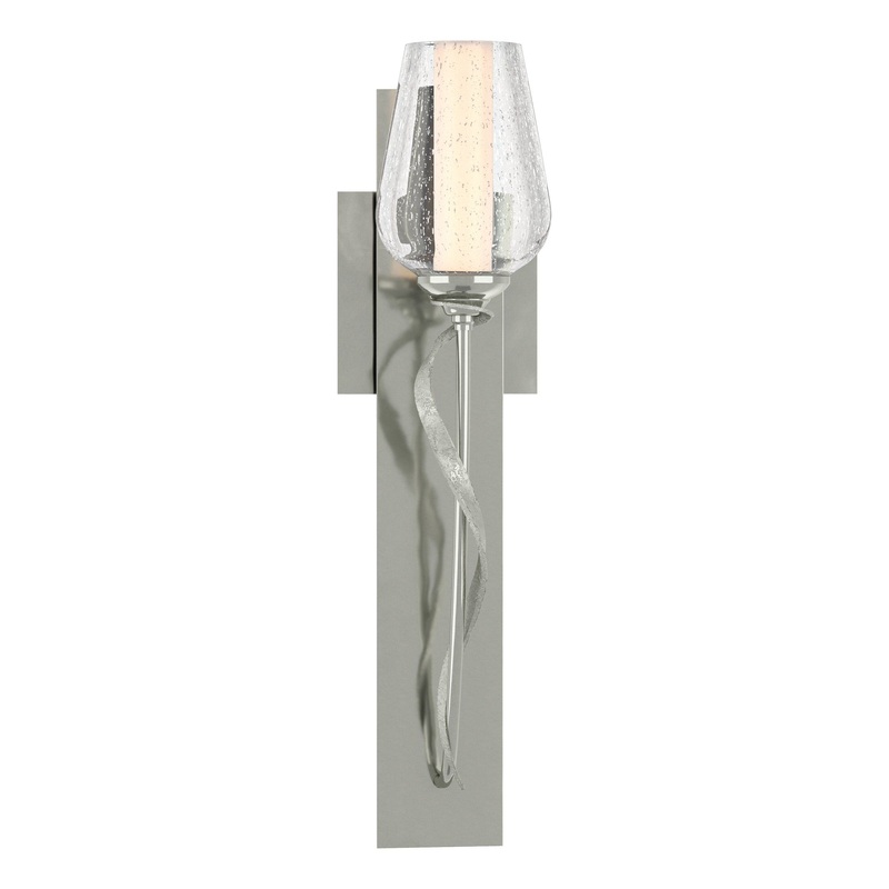 Flora Sconce Sterling Seeded Glass with Opal Diffuser (ZS)