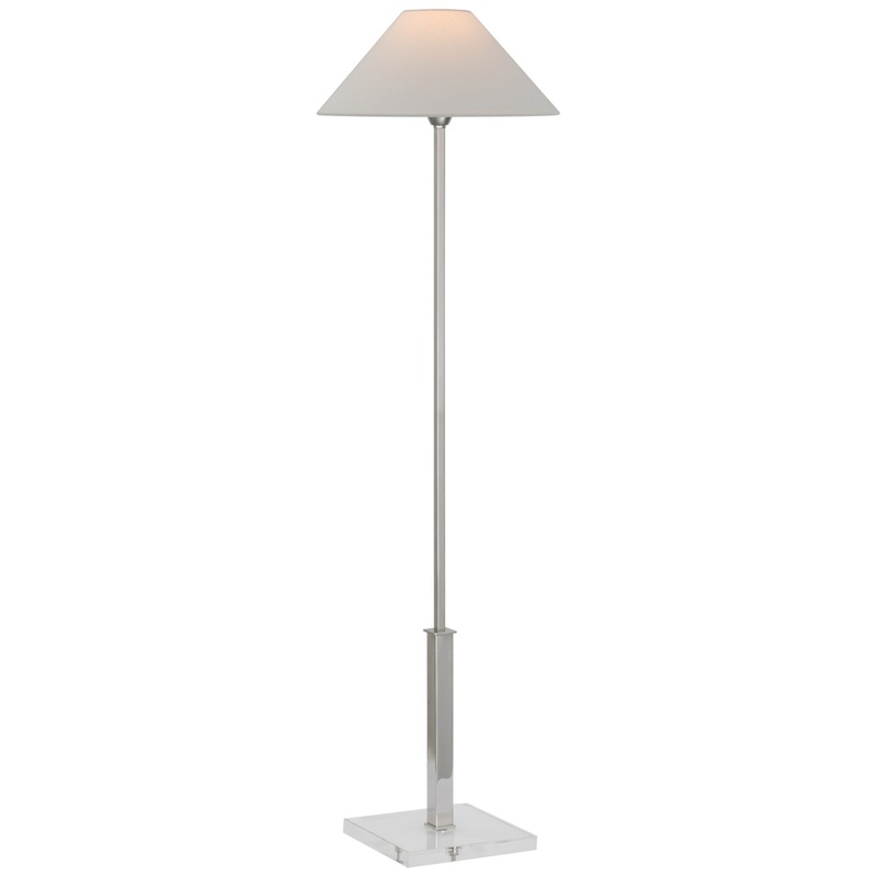 LED Floor Lamp from the Asher Collection in Polished Nickel And Crystal Finish by Visual Comfort Signature