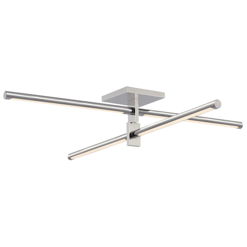LED Flush Mount from the Axis Collection in Polished Nickel Finish by Visual Comfort Signature