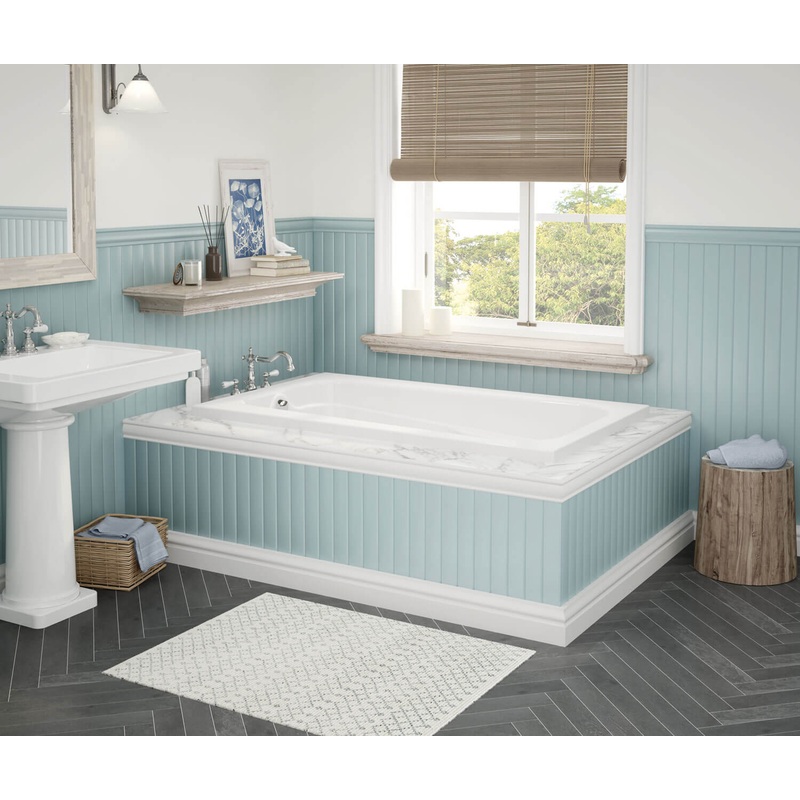 MAAX 100103-003-001-000 Tempest 60 x 36 Acrylic Alcove End Drain Whirlpool Bathtub in White