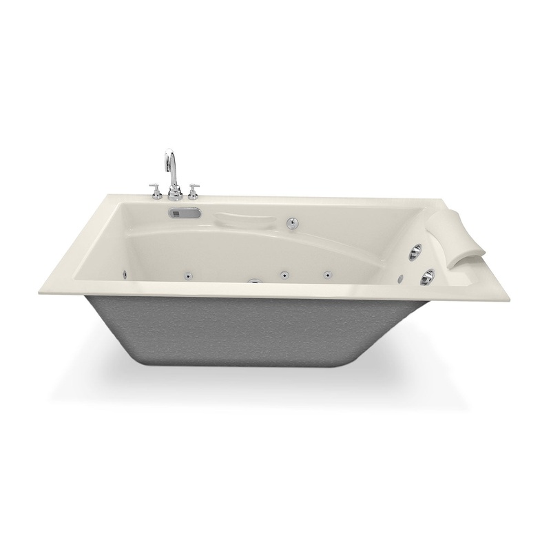 MAAX 101265-L-055-007 Optik 6032 Acrylic Alcove Left-Hand Drain Aerofeel Bathtub in Biscuit