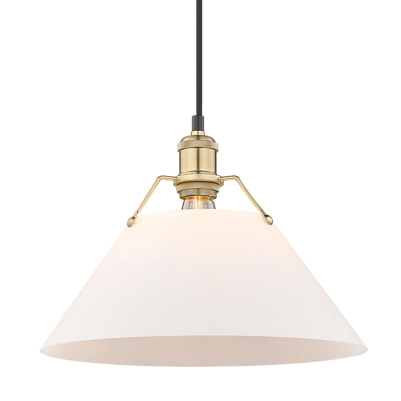Orwell BCB Large Pendant in Brushed Champagne Bronze with Opal Glass Shade
