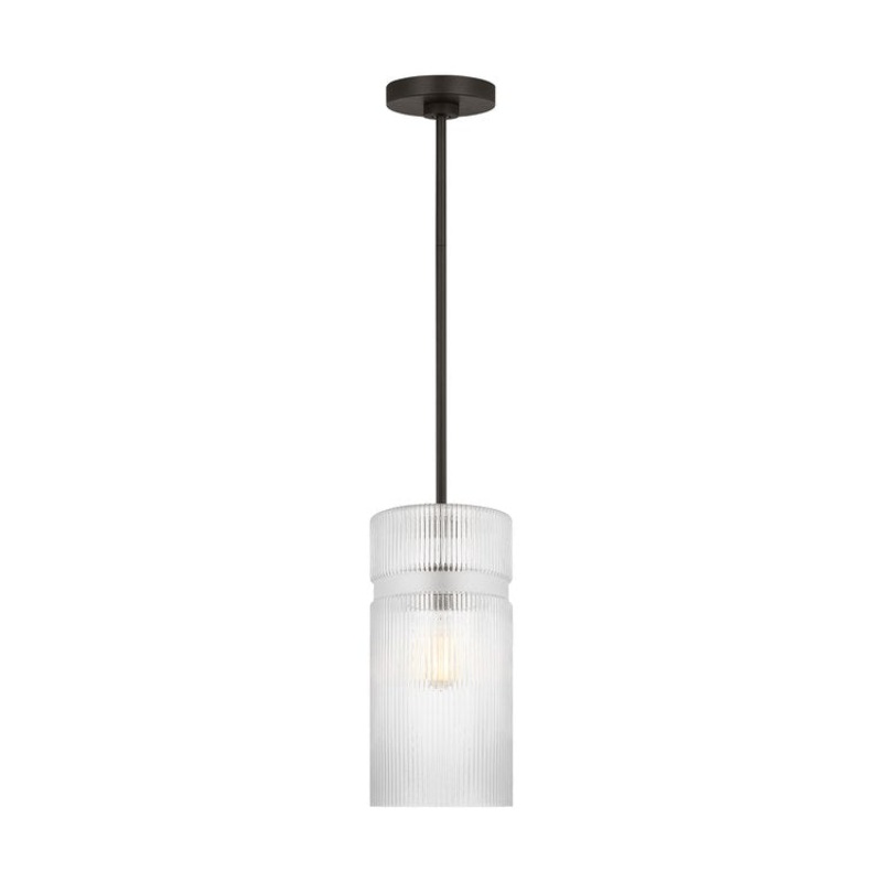 Pendant Liouet Small 1 Lamp Midnight Black Clear Ribbed