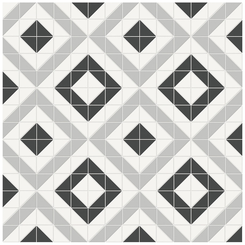 Soho Midnight Blend Cubic Pattern Matte Porcelain Mosaics. 1 Sheet = .69 Sq. Ft.