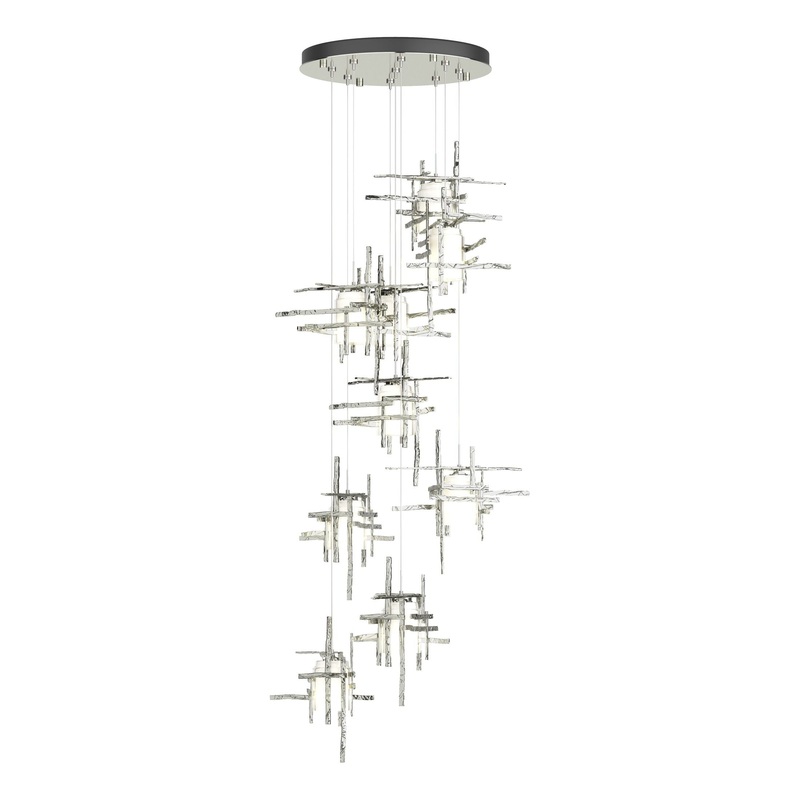 Tura 9-Light Frosted Glass Pendant Sterling