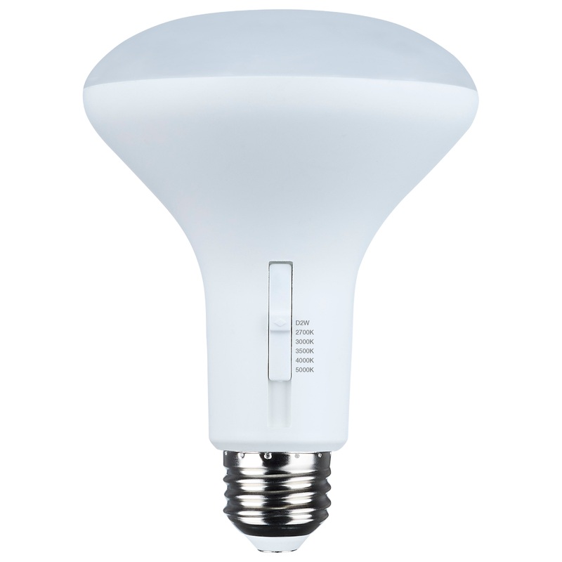 8.5 Watt BR30 LED – 27K/30K/35K/40K/50K CCT Selectable – Dim to Warm – White Finish – 120 Volt Light Bulb by Satco
