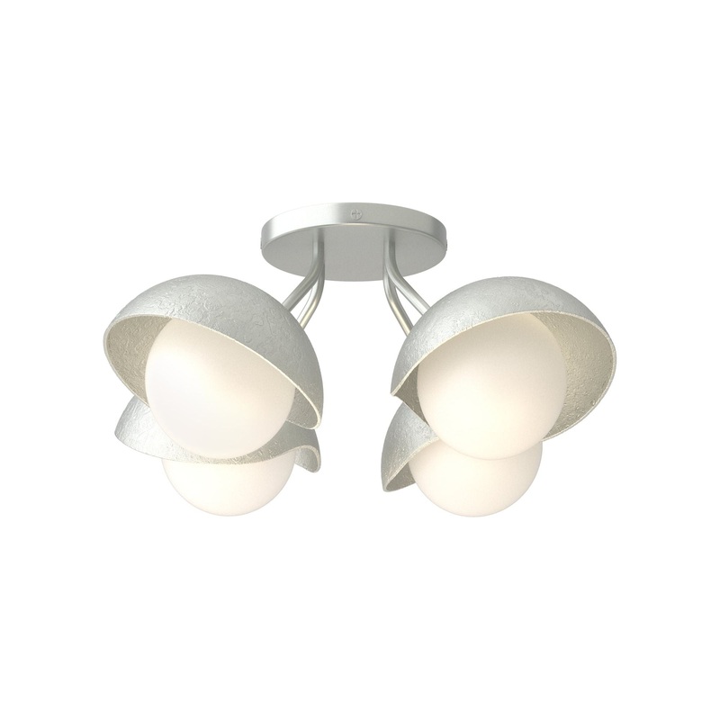 Brooklyn 4-Light Single Shade Semi-Flush Vintage Platinum Vintage Platinum
