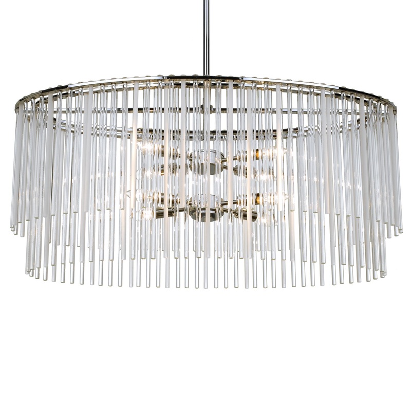 Crystorama 398-CH Bleecker Eight Light Chandelier Polished Chrome