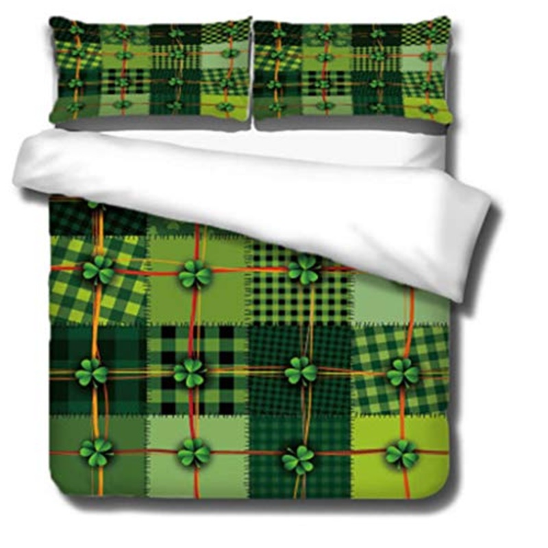 DEWUFAFA Four-foglia Clover Trapunta Cover Grande Green Flower Cover Trapunta Copertura Petalo Fiore Biancheria da letto Set Ragazza Calda Stampa Trapunta Trapunta Camera da letto Soggiorno Dormitorio
