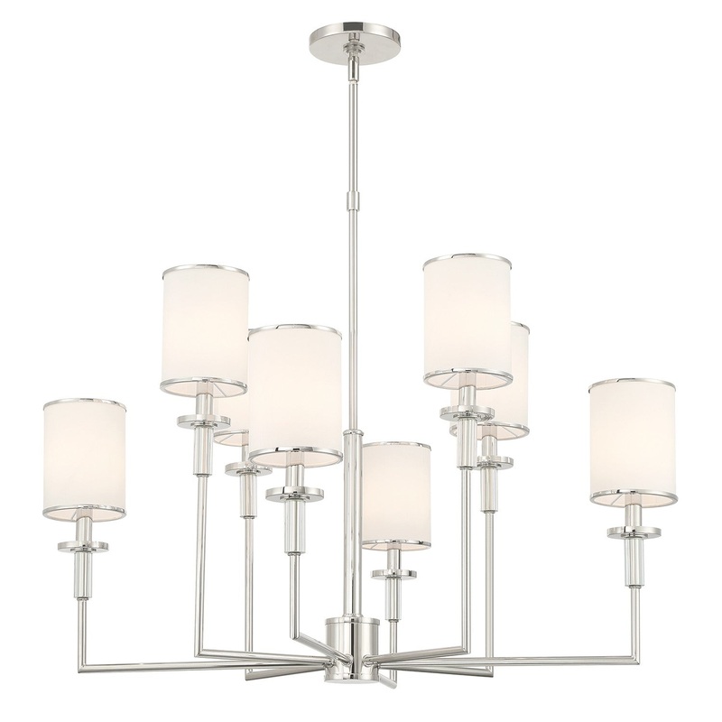 Eight Light Chandelier from the Hatfield Collection in Polished Nickel Finish by Crystorama