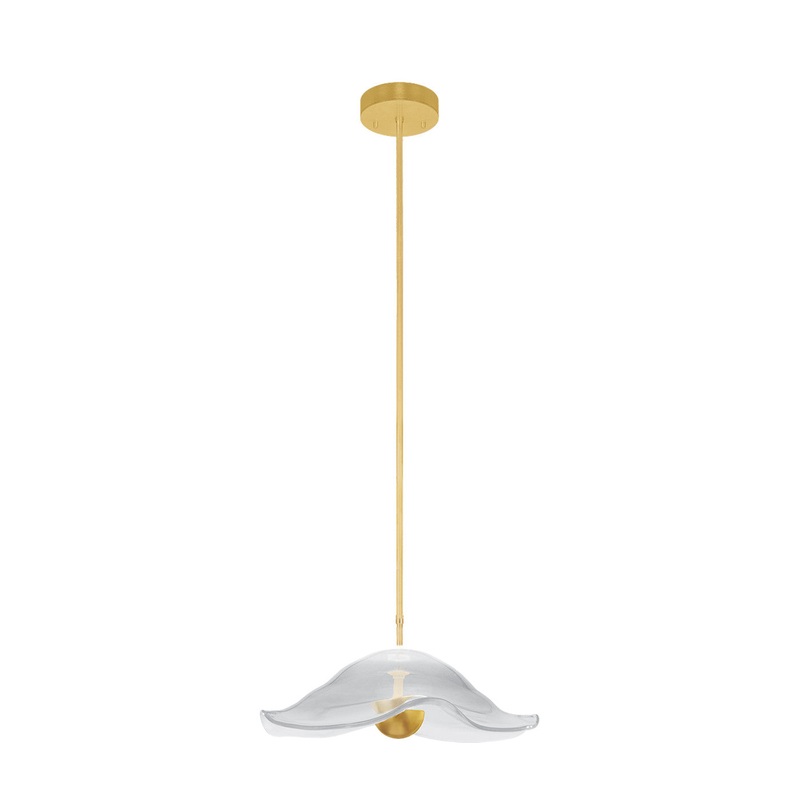 Embark 20″W Round Pendant Gold Leaf/Clear