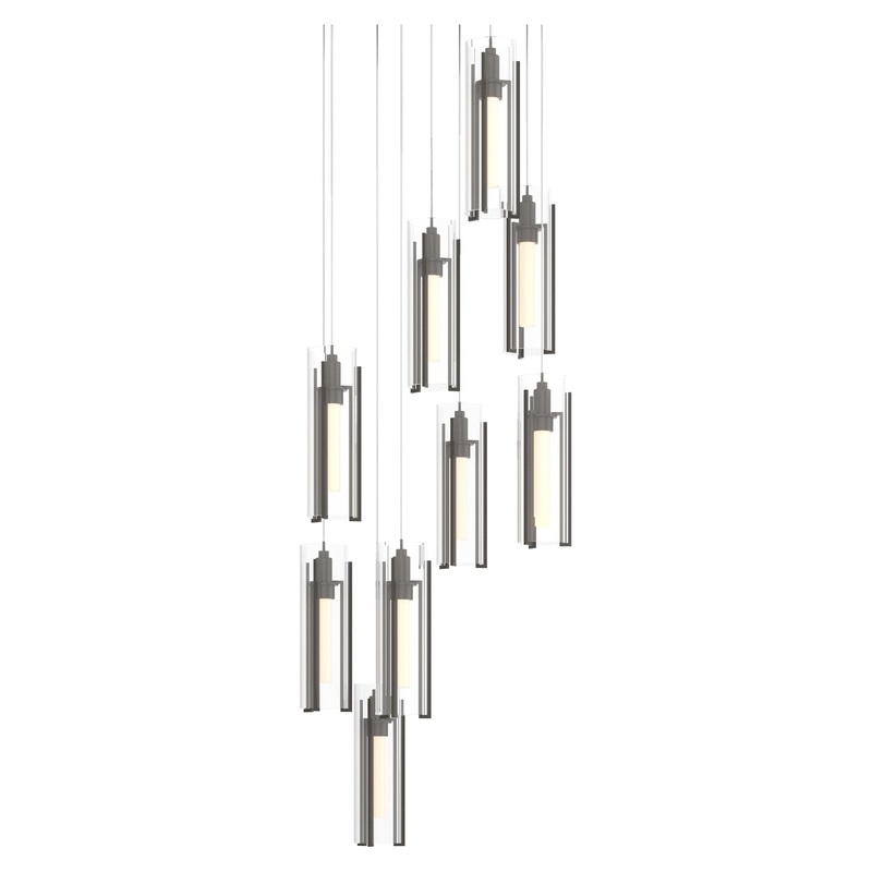 Exos Glass 9-Light Pendant Dark Smoke Clear Glass (ZM)