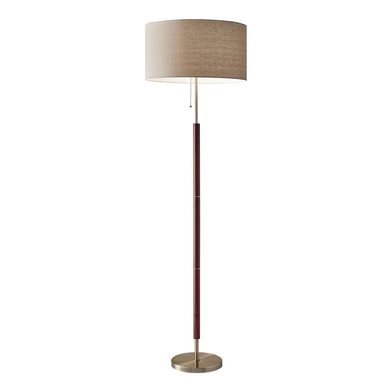 Hamilton Floor Lamp Walnut/Antique Brass