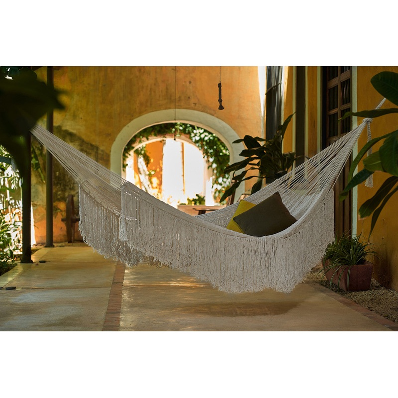 Ivory Cascade, hand woven rope Authentic Mexican Hammock