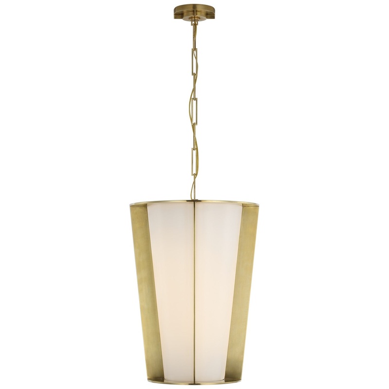 LED Lantern from the Phinn Collection in Soft Brass Finish by Visual Comfort Signature