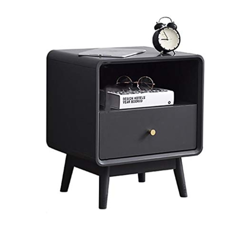 LICHUAN Tavolino da comodino in legno con cassetti per camera da letto, soggiorno, stile vintage, shabby comodino, facile da montare