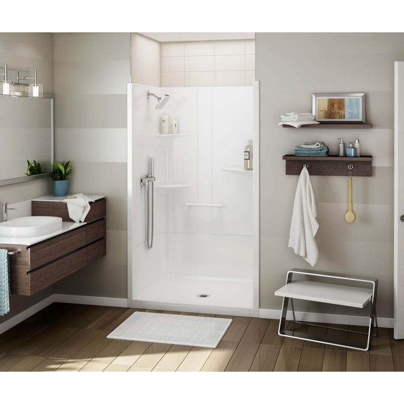 MAAX 107005-L-000-001 ALLIA SH-4834 Acrylic Alcove Center Drain One-Piece Shower in White