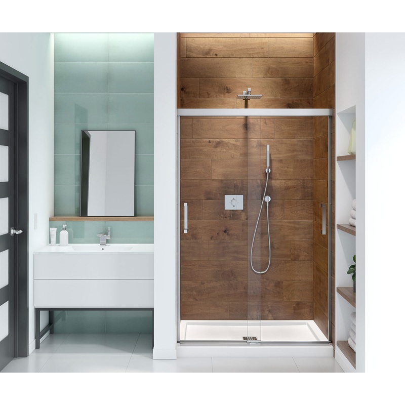 MAAX 139349-900-084-000 Incognito 70 44-47 x 70  in. 6mm Bypass Shower Door for Alcove Installation with Clear glass in Chrome