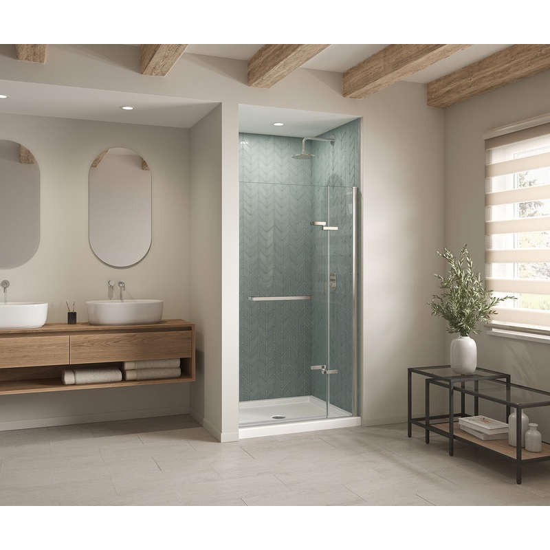 MAAX 410034-541-001-000 B3Round 4236 Acrylic Alcove Shower Base in White with Anti-slip Bottom with Center Drain