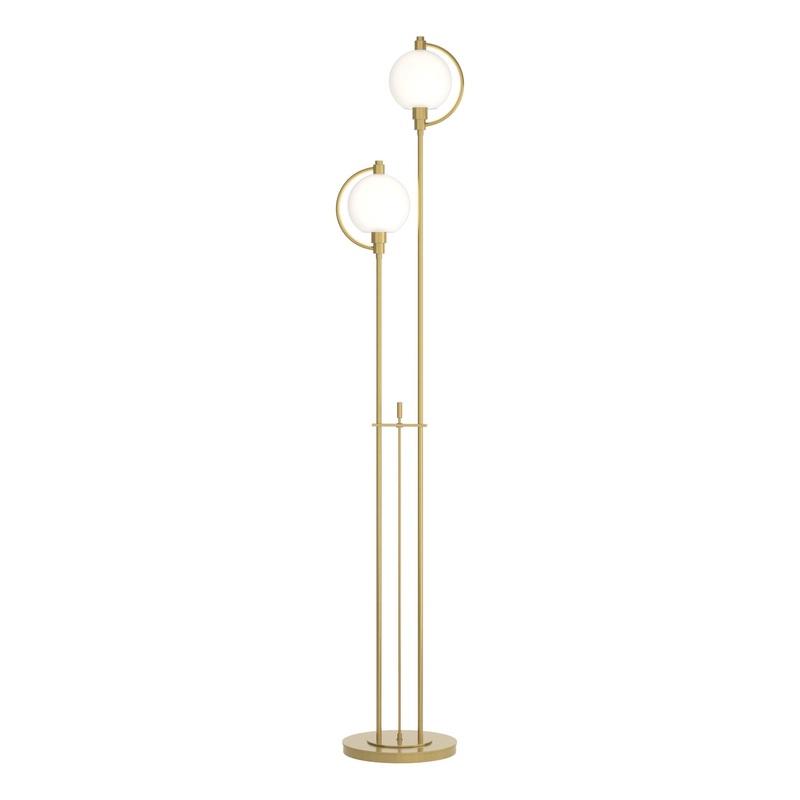 Pluto Floor Lamp Modern Brass Opal Glass (GG)