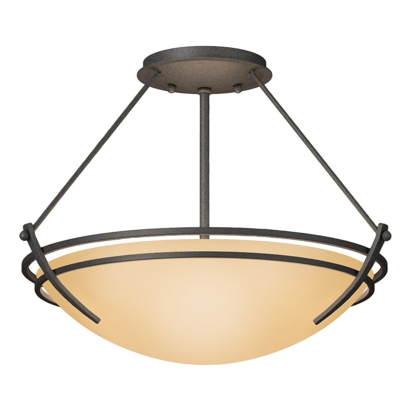 Presidio Tryne Semi-Flush Natural Iron Sand Glass (SS)