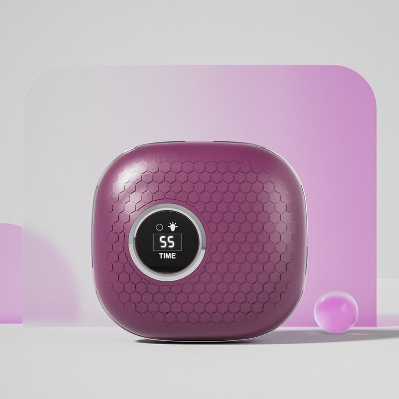 Purple Portable Ultrasonic Contact Lens Cleaner – Automatic Electric Cleaning Case with LED Makeup Mirror, USB Rechargeable for Travel & Home