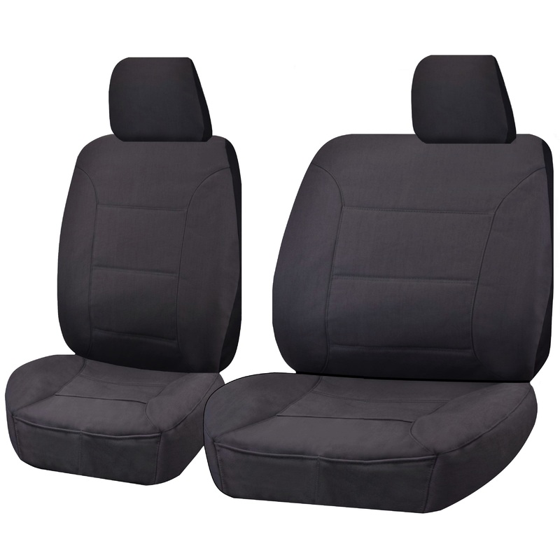 Seat Covers for TOYOTA LANDCRUISER 60.70.80 SERIES HZJ-HDJ-FZJ 1981 – 2010 TROOP CARRIER 4X4 SINGLE CAB CHASSIS FRONT BUCKET + _ BENCH CHARCOAL CHALLENGER