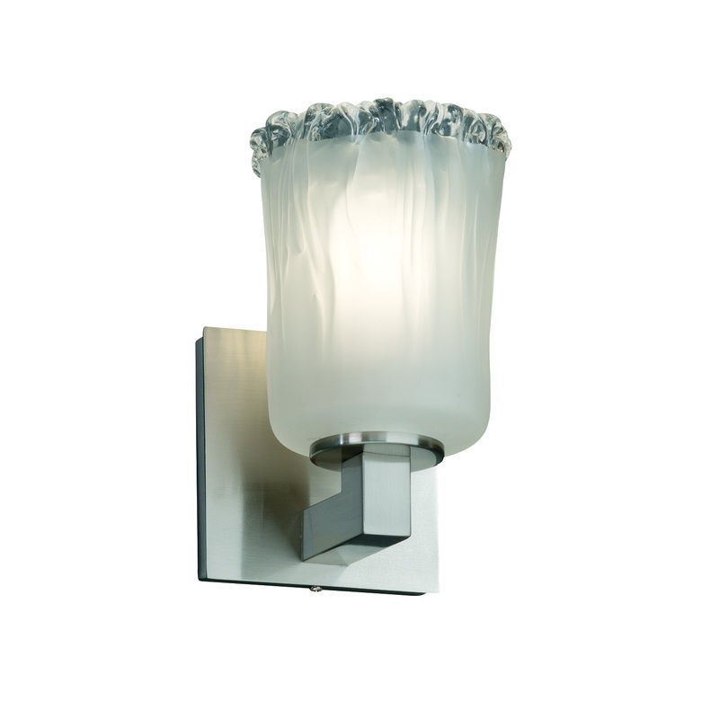 Wall Sconce from the Veneto Luce Collection in Brushed Nickel Finish by Justice Designs