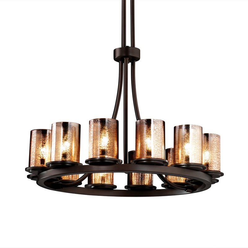 12 Light Chandelier from the Fusion Collection in Dark Bronze Finish by Justice Designs
