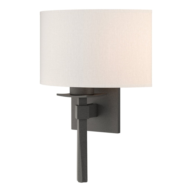 Beacon Hall Half Drum Shade Sconce Natural Iron Flax Shade (SE)