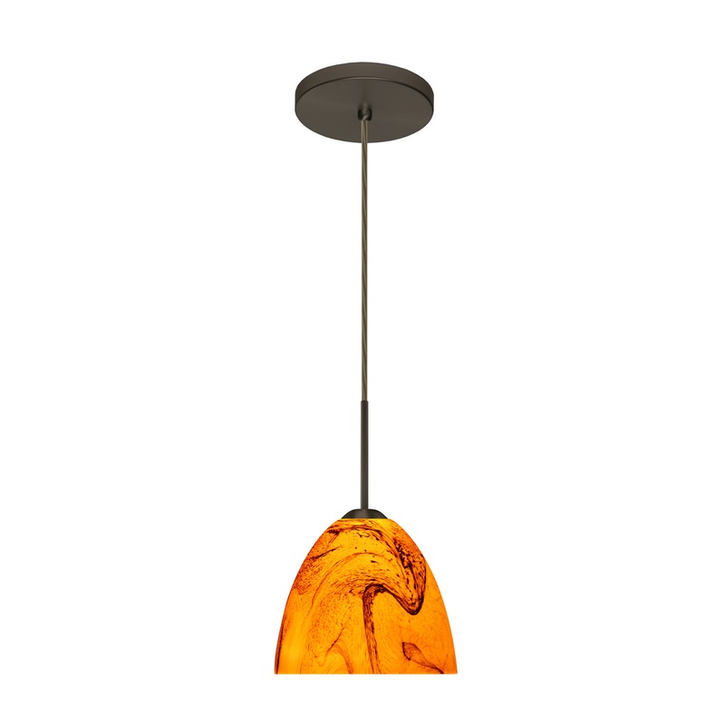 Besa 1BT-7572HB-LED-BR Sasha One Light Pendant Bronze