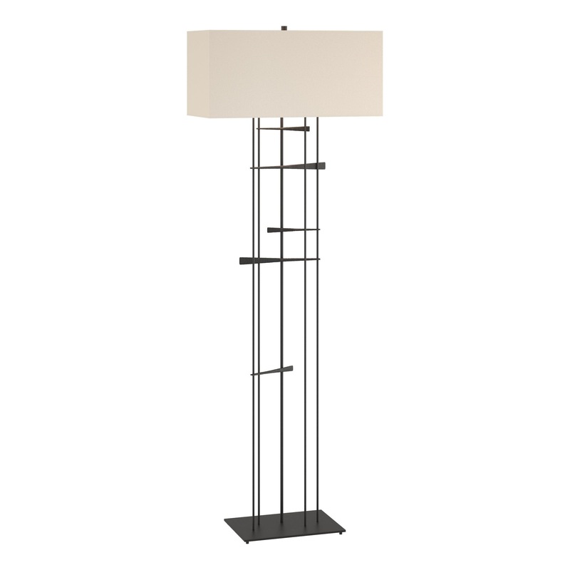Cavaletti Floor Lamp Black Flax Shade (SE)