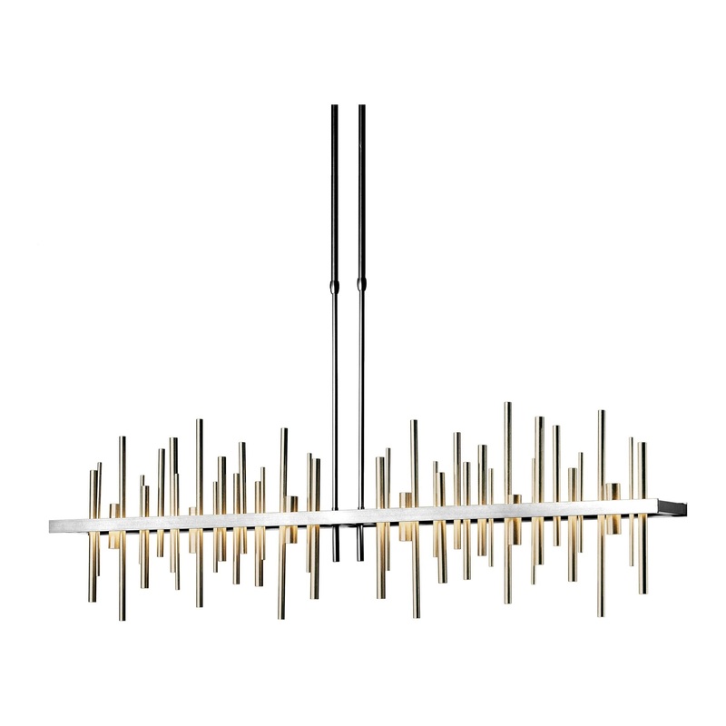Cityscape Large LED Pendant Sterling Soft Gold
