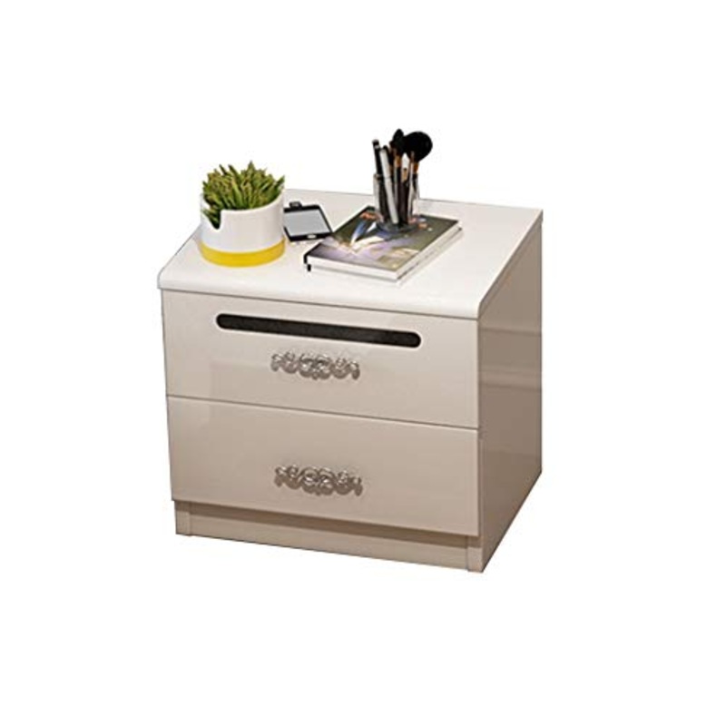 Comodino Moderno Semplice, Armadio for Montaggio Vernice Bianca Camera da Letto Mini cassetti portaoggetti semplici con Peso 400KG-55x41x49cm FANJIANI