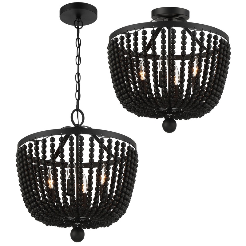 Crystorama 604-MK_CEILING Rylee Four Light Semi Flush Mount Matte Black