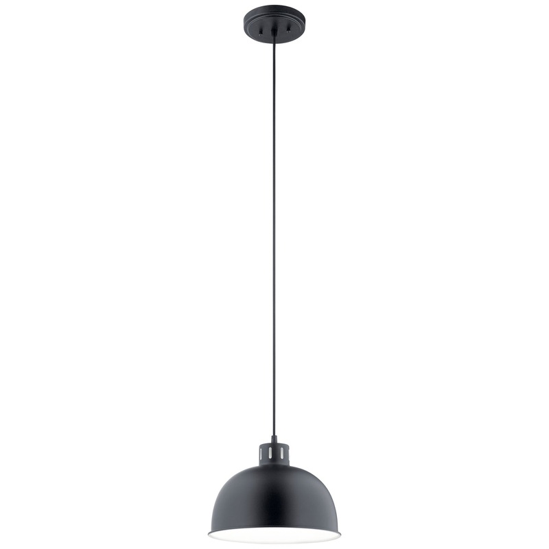 Kichler 52152BK One Light Pendant, Black
