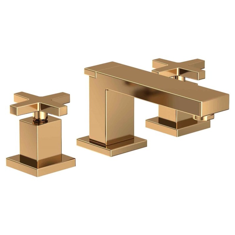 Lavatory Faucet Skylar Widespread 8 to 20 Inch Spread 2 Cross ADA Polished Brass Uncoated Living 1.2 Gallons per Minute Brass Spout Height 2-1/2 Inch