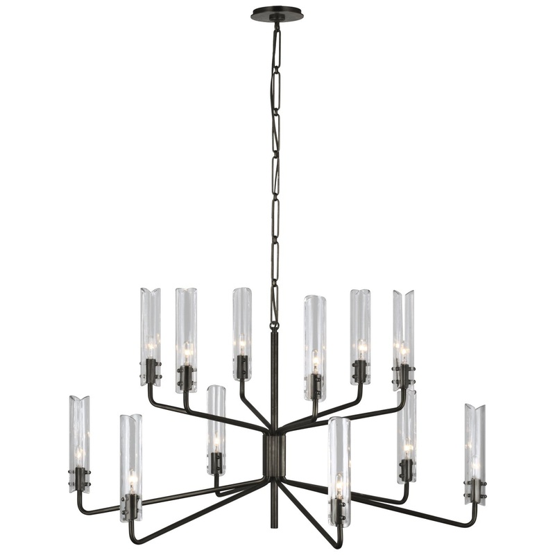 LED Chandelier from the Casoria Collection in Bronze Finish by Visual Comfort Signature