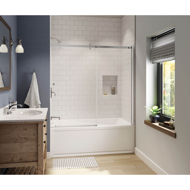 MAAX 138994-900-084-000 Luminescence 56 -59 x 55 -57  in. 6 mm Sliding Tub Door for Alcove Installation with Clear glass in Chrome