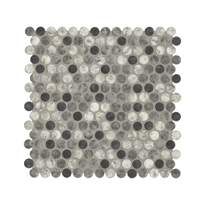MSI Urban Tapestry 12 in. x 12 in. Glass Penny Round Tile for Kitchen Backsplash, Floor Tile, Wall Tile for Bathroom, Shower Wall Tile, Mesh Mounted Mosaic Tile