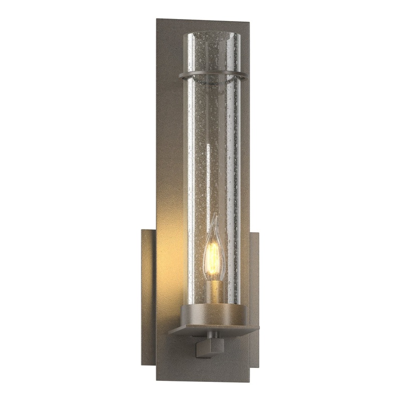 New Town Sconce Dark Smoke Seeded Clear Glass (II)