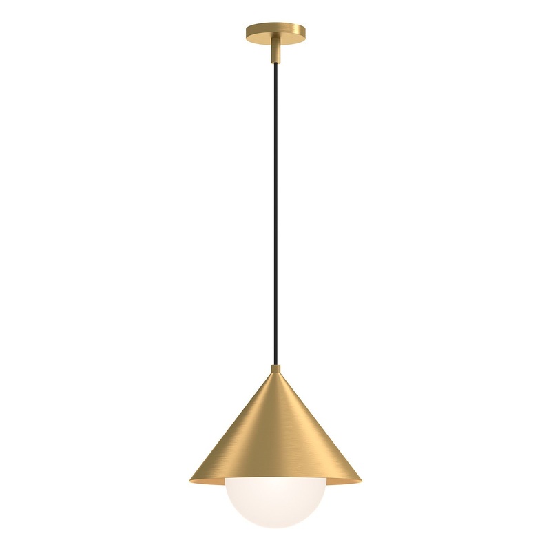 One Light Pendant from the Remy Collection in Brushed Gold/Opal Glass|Matte Black/Opal Glass|White/Opal Glass Finish by Alora
