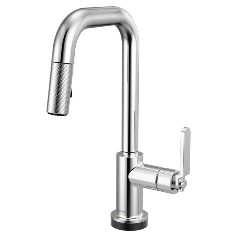 Prep Faucet Litze Smarttouch 1 Industrial Handle ADA Polished Chrome Pull Down Dual Function Square 360 DEG Swivel 1.8 Gallons per Minute