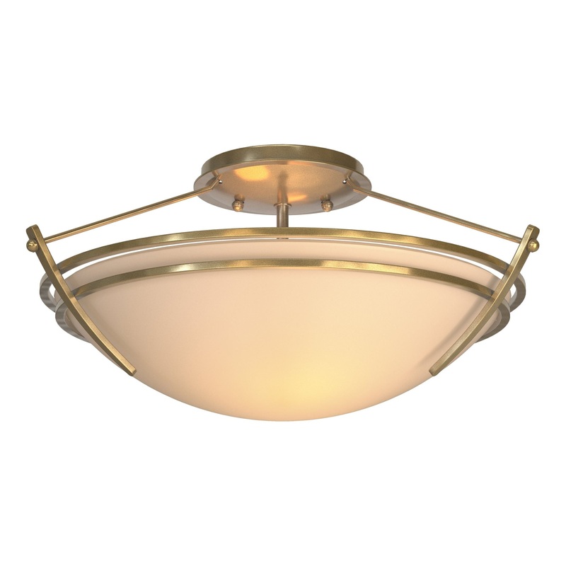 Presidio Tryne Small Semi-Flush Modern Brass Sand Glass (SS)
