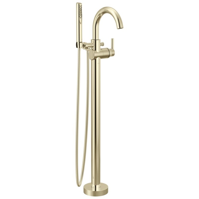 Roman Tub Trim Floor Mount with Handshower 1 Lever Polished Nickel WaterSense ADA 1 Hole 10 Gallons per Minute for Rough-In R4700-FL or R4700-FLWS