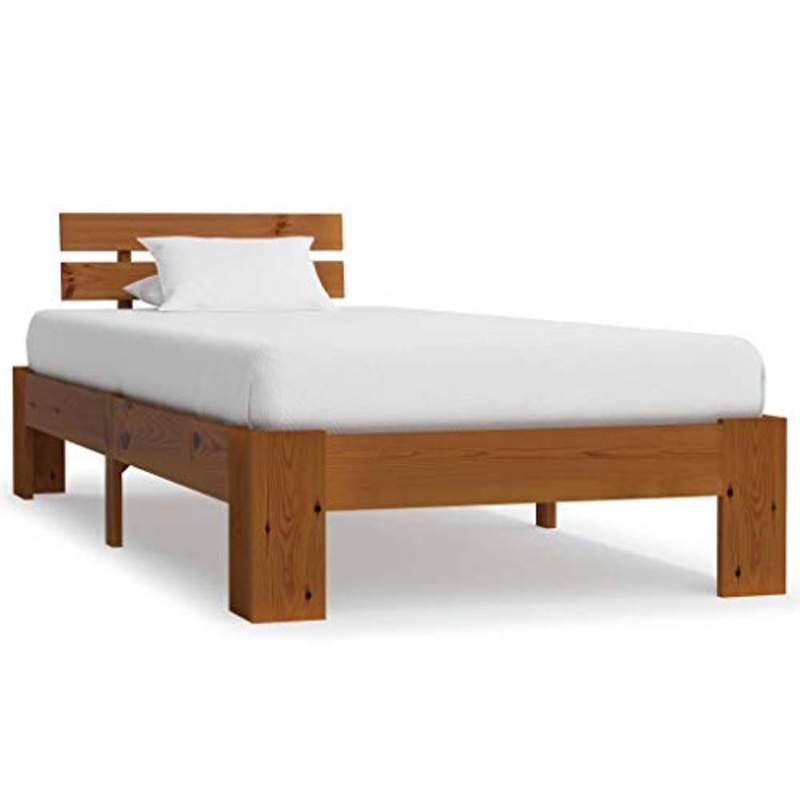 SKM Giroletto Marrone Miele in Legno Massello di Pino 90×200 cm (18.18kg)