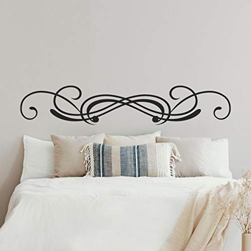 T-MK390 – Adesivi per testiera del letto, 26 x 140 cm, colore: Nero