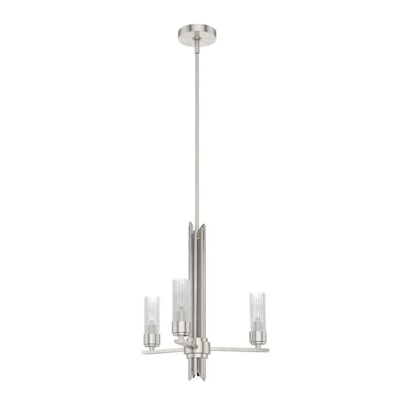 Three Light Chandelier from the Gatz Collection in Brushed Nickel Finish by Hunter