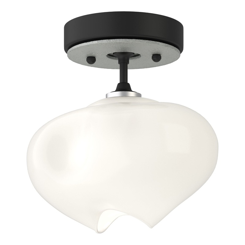 Ume 1-Light Semi-Flush Black Vintage Platinum